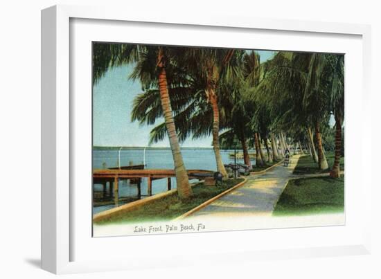 Palm Beach, Florida - View of the Lake Front-Lantern Press-Framed Art Print