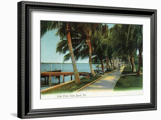 Palm Beach, Florida - View of the Lake Front-Lantern Press-Framed Art Print