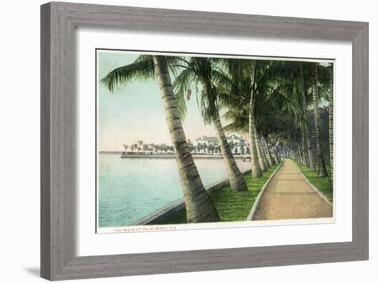 Palm Beach, Florida - View of the Walk Along Lake Worth-Lantern Press-Framed Art Print