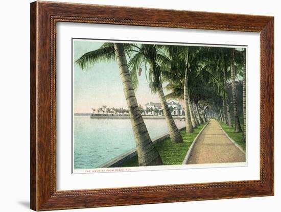 Palm Beach, Florida - View of the Walk Along Lake Worth-Lantern Press-Framed Art Print