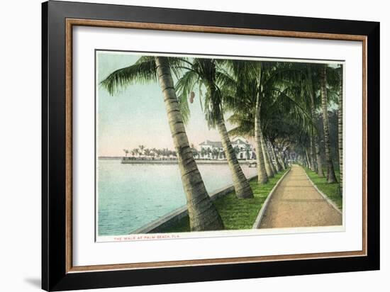 Palm Beach, Florida - View of the Walk Along Lake Worth-Lantern Press-Framed Art Print
