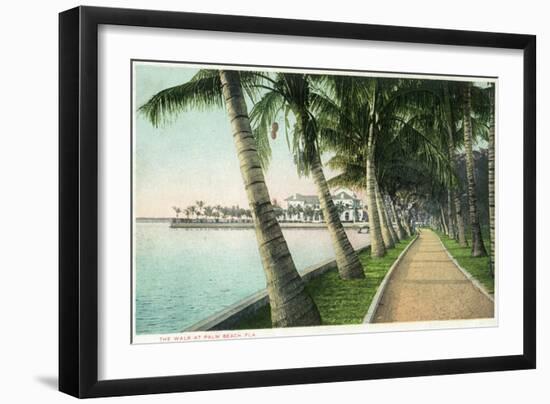 Palm Beach, Florida - View of the Walk Along Lake Worth-Lantern Press-Framed Art Print