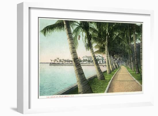 Palm Beach, Florida - View of the Walk Along Lake Worth-Lantern Press-Framed Art Print