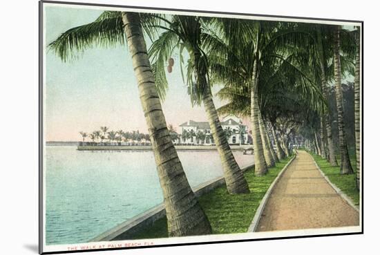 Palm Beach, Florida - View of the Walk Along Lake Worth-Lantern Press-Mounted Art Print