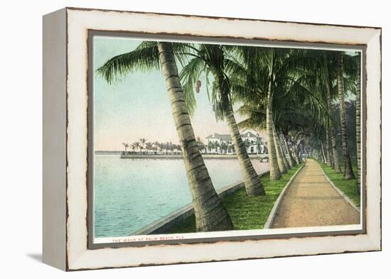 Palm Beach, Florida - View of the Walk Along Lake Worth-Lantern Press-Framed Stretched Canvas