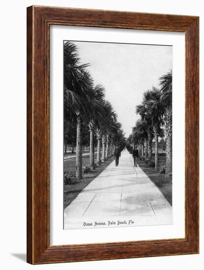 Palm Beach, Florida - Walking Down Ocean Avenue-Lantern Press-Framed Art Print