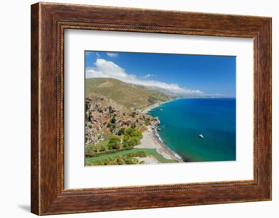 Palm beach of Preveli, Rethymno, Crete, Greek Islands, Greece, Europe-Markus Lange-Framed Photographic Print