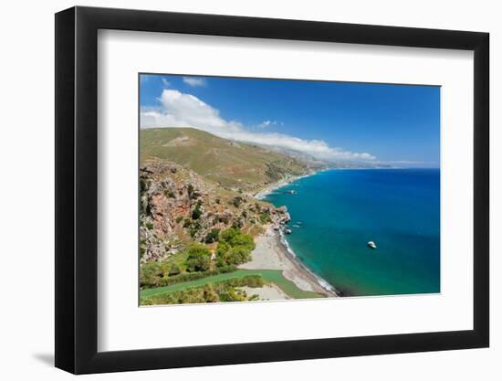 Palm beach of Preveli, Rethymno, Crete, Greek Islands, Greece, Europe-Markus Lange-Framed Photographic Print