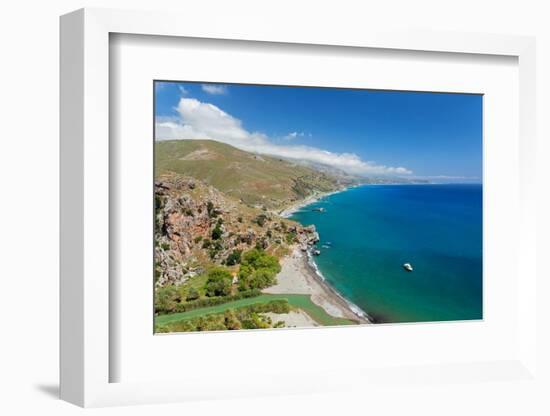 Palm beach of Preveli, Rethymno, Crete, Greek Islands, Greece, Europe-Markus Lange-Framed Photographic Print