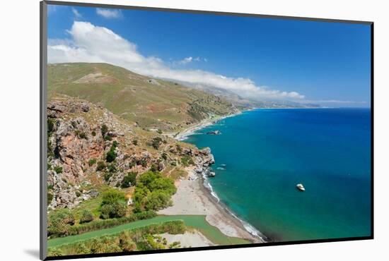 Palm beach of Preveli, Rethymno, Crete, Greek Islands, Greece, Europe-Markus Lange-Mounted Photographic Print