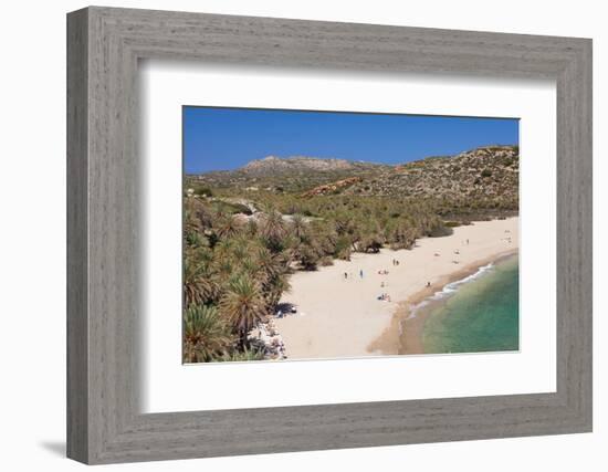 Palm beach of Vai, Lasithi, Crete, Greek Islands, Greece, Europe-Markus Lange-Framed Photographic Print