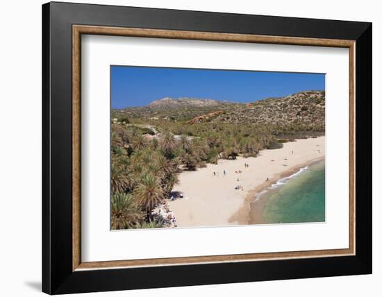 Palm beach of Vai, Lasithi, Crete, Greek Islands, Greece, Europe-Markus Lange-Framed Photographic Print