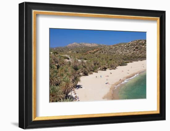 Palm beach of Vai, Lasithi, Crete, Greek Islands, Greece, Europe-Markus Lange-Framed Photographic Print