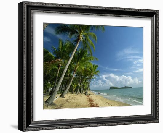 Palm Cove with Double Island Beyond, North of Cairns, Queensland, Australia, Pacific-Robert Francis-Framed Photographic Print