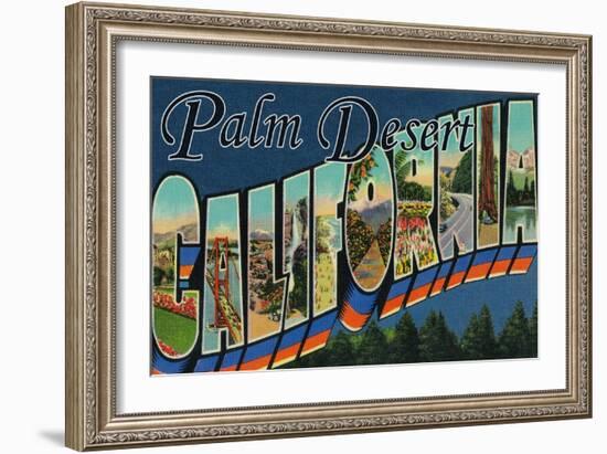 Palm Desert, California - Large Letter Scenes-Lantern Press-Framed Art Print