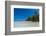 Palm fringed motu in the Blue Lagoon, Rangiroa atoll, Tuamotus, French Polynesia-Michael Runkel-Framed Photographic Print