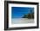 Palm fringed motu in the Blue Lagoon, Rangiroa atoll, Tuamotus, French Polynesia-Michael Runkel-Framed Photographic Print