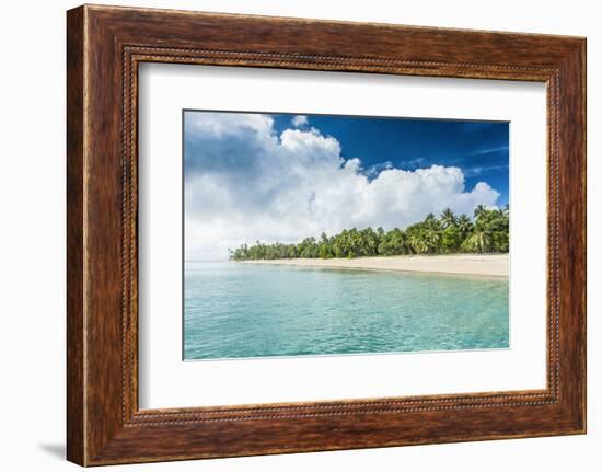 Palm Fringed White Sand Beach in Ha'Apai, Ha'Apai Islands, Tonga, South Pacific-Michael Runkel-Framed Photographic Print