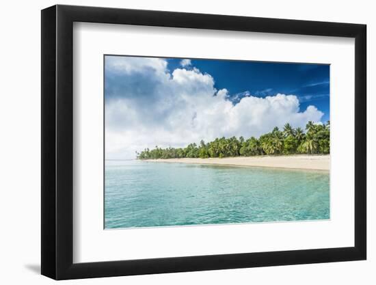 Palm Fringed White Sand Beach in Ha'Apai, Ha'Apai Islands, Tonga, South Pacific-Michael Runkel-Framed Photographic Print