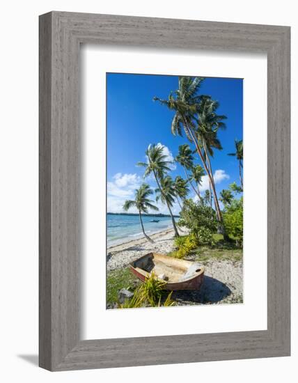 Palm Fringed White Sand Beach on an Islet of Vava'U, Tonga, South Pacific-Michael Runkel-Framed Photographic Print