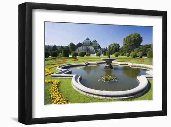 Palm House in the palace garden of Schoenbrunn Palace, Vienna, Austria-null-Framed Art Print