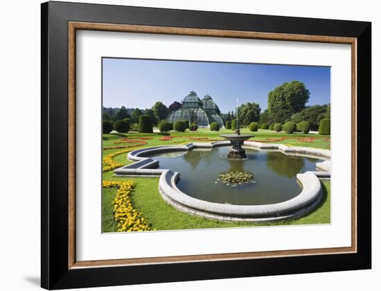 Palm House in the palace garden of Schoenbrunn Palace, Vienna, Austria-null-Framed Art Print