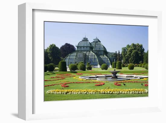 Palm House in the palace garden of Schoenbrunn Palace, Vienna, Austria-null-Framed Art Print