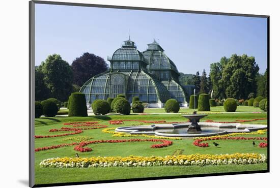 Palm House in the palace garden of Schoenbrunn Palace, Vienna, Austria-null-Mounted Art Print