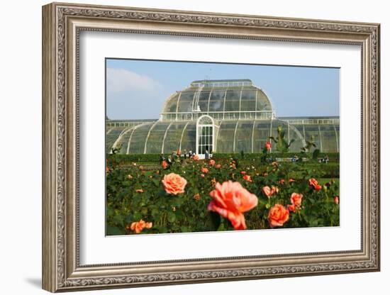 Palm house in the Royal Botanic Gardens, Kew, London, South of England, Great Britain-null-Framed Art Print