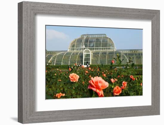 Palm house in the Royal Botanic Gardens, Kew, London, South of England, Great Britain-null-Framed Art Print