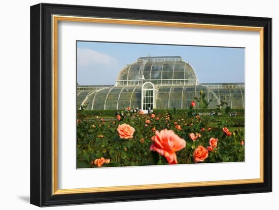 Palm house in the Royal Botanic Gardens, Kew, London, South of England, Great Britain-null-Framed Art Print