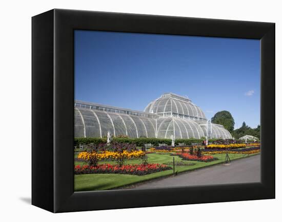 Palm House Parterre with Floral Display, Royal Botanic Gardens, UNESCO World Heritage Site, England-Adina Tovy-Framed Premier Image Canvas