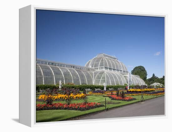 Palm House Parterre with Floral Display, Royal Botanic Gardens, UNESCO World Heritage Site, England-Adina Tovy-Framed Premier Image Canvas