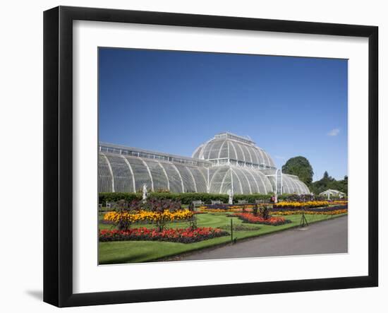 Palm House Parterre with Floral Display, Royal Botanic Gardens, UNESCO World Heritage Site, England-Adina Tovy-Framed Photographic Print