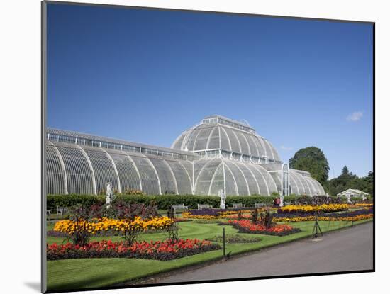 Palm House Parterre with Floral Display, Royal Botanic Gardens, UNESCO World Heritage Site, England-Adina Tovy-Mounted Photographic Print