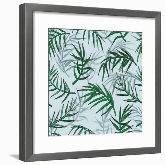 Palm Jungle Leaves Pattern-Mirifada-Framed Premium Giclee Print