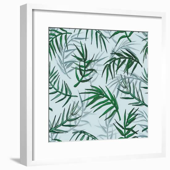 Palm Jungle Leaves Pattern-Mirifada-Framed Premium Giclee Print