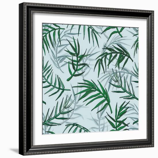 Palm Jungle Leaves Pattern-Mirifada-Framed Premium Giclee Print