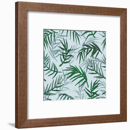 Palm Jungle Leaves Pattern-Mirifada-Framed Art Print