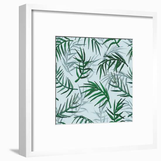 Palm Jungle Leaves Pattern-Mirifada-Framed Art Print