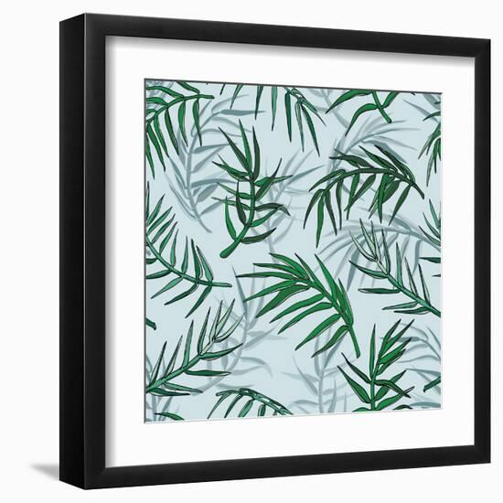 Palm Jungle Leaves Pattern-Mirifada-Framed Art Print