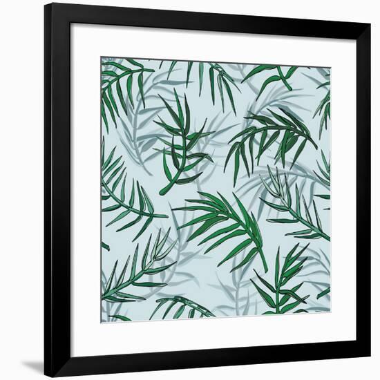 Palm Jungle Leaves Pattern-Mirifada-Framed Art Print