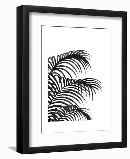 Palm Leaf 1, Black On White-Fab Funky-Framed Art Print