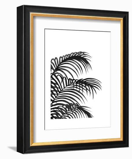 Palm Leaf 1, Black On White-Fab Funky-Framed Art Print