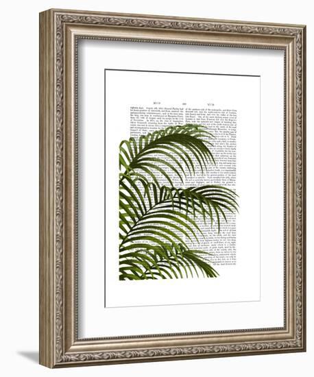 Palm Leaf 1, Green On White-Fab Funky-Framed Art Print