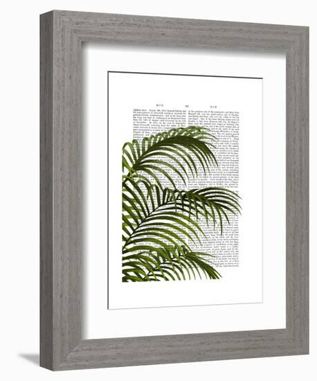 Palm Leaf 1, Green On White-Fab Funky-Framed Art Print