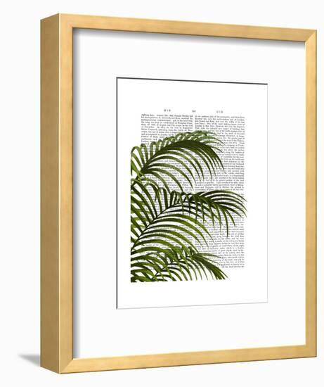 Palm Leaf 1, Green On White-Fab Funky-Framed Art Print