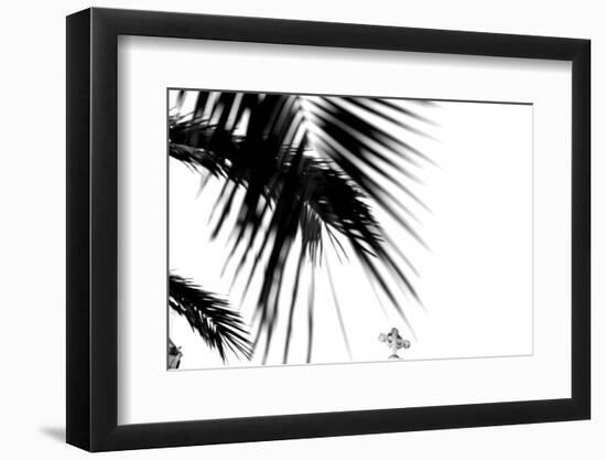 Palm Leaves, Cross, B/W-Nikky-Framed Photographic Print