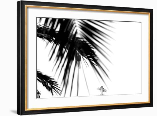 Palm Leaves, Cross, B/W-Nikky-Framed Photographic Print