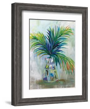 Palm Leaves I Red-Jeanette Vertentes-Framed Art Print